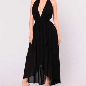 Black halter dress